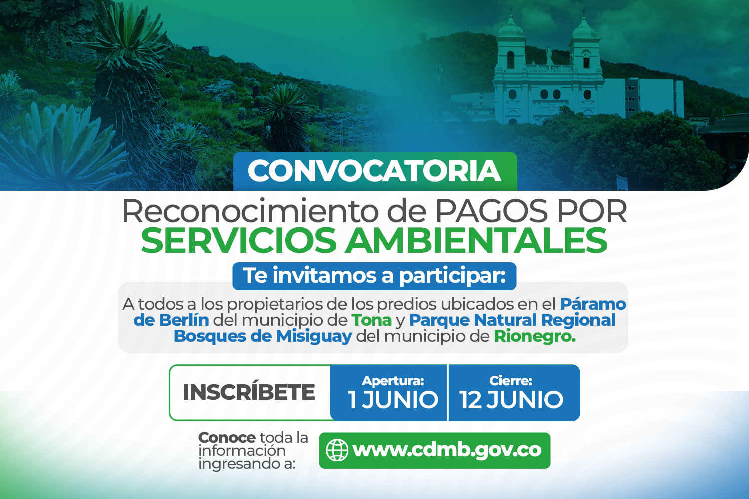 La CDMB abre convocatoria para participar del reconocimiento de Pago por Servicios Ambientales.